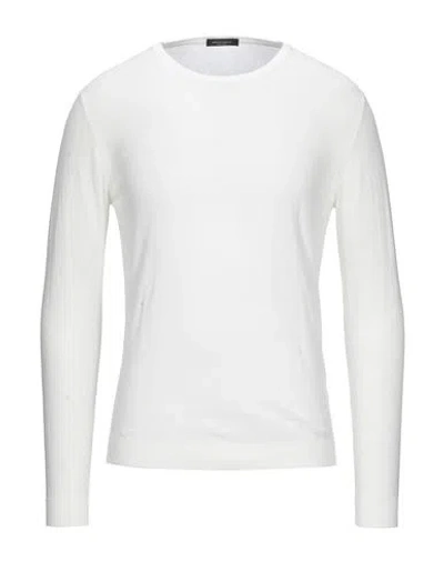 Roberto Collina Man Sweater White Size 38 Merino Wool, Silk In White