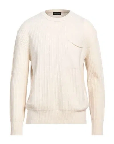 Roberto Collina Man Sweater White Size 40 Wool, Cashmere