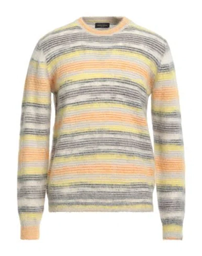 Roberto Collina Man Sweater Yellow Size 40 Nylon, Synthetic Fibers, Mohair Wool, Alpaca Wool, Wool