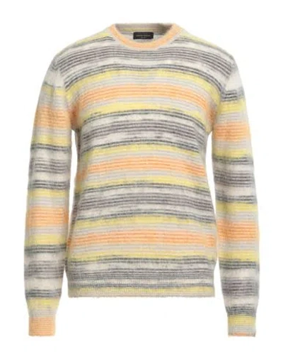 Roberto Collina Man Sweater Yellow Size 38 Nylon, Synthetic Fibers, Mohair Wool, Alpaca Wool, Wool