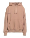 Roberto Collina Man Sweatshirt Camel Size 40 Polyester, Viscose, Elastane In Beige