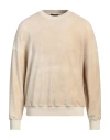 Roberto Collina Man Sweatshirt Sand Size 44 Cotton, Nylon