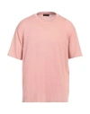 Roberto Collina Man T-shirt Blush Size 44 Linen, Elastane In Pink