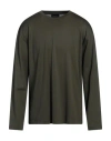 Roberto Collina Man T-shirt Military Green Size 40 Cotton