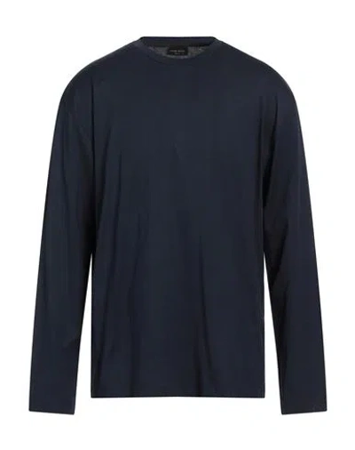 Roberto Collina Man Sweater Dark Green Size 38 Cotton In Navy Blue