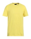 Roberto Collina Man T-shirt Yellow Size 44 Cotton