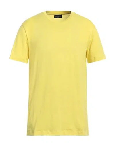 Roberto Collina Man T-shirt Yellow Size 44 Cotton