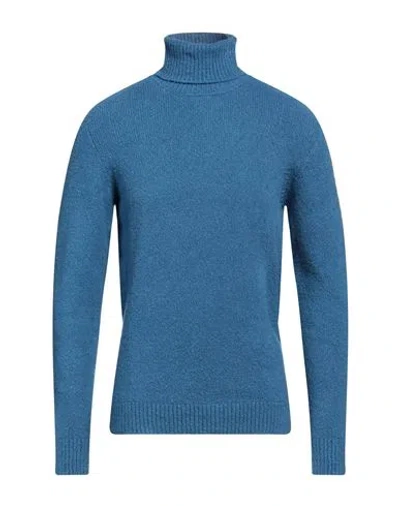 Roberto Collina Man Turtleneck Azure Size 38 Cotton, Nylon, Elastane In Blue