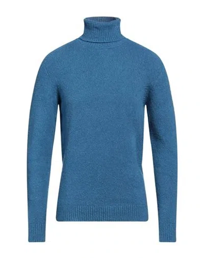 Roberto Collina Man Turtleneck Azure Size 36 Cotton, Nylon, Elastane In Blue