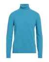 Roberto Collina Man Turtleneck Azure Size 42 Wool, Cashmere