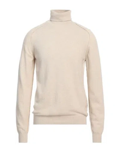 Roberto Collina Man Turtleneck Beige Size 38 Wool, Cashmere