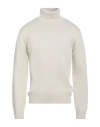 Roberto Collina Man Turtleneck Beige Size 42 Merino Wool In Neutral