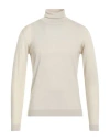 Roberto Collina Man Turtleneck Beige Size 42 Merino Wool