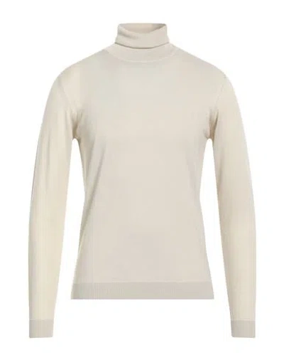 Roberto Collina Man Turtleneck Beige Size 42 Merino Wool