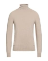 Roberto Collina Man Turtleneck Beige Size 42 Merino Wool