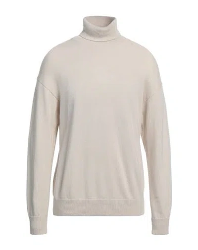Roberto Collina Man Turtleneck Beige Size 46 Cashmere