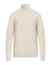 Roberto Collina Man Turtleneck Beige Size 42 Merino Wool In Beige