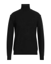 Roberto Collina Man Turtleneck Black Size 38 Mohair Wool, Nylon, Merino Wool In Black