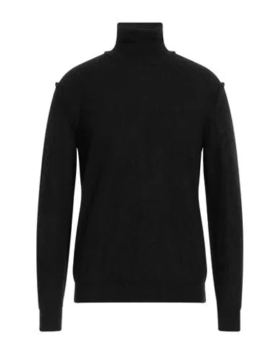 Roberto Collina Man Turtleneck Black Size 38 Mohair Wool, Nylon, Merino Wool