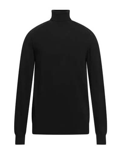 Roberto Collina Man Turtleneck Black Size 40 Merino Wool, Cashmere