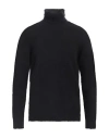 Roberto Collina Man Turtleneck Black Size 42 Cotton, Nylon, Elastane