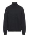 Roberto Collina Merino Wool Turtleneck Sweater With Ribbed Finish In Blue