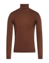 Roberto Collina Man Turtleneck Brown Size 36 Merino Wool