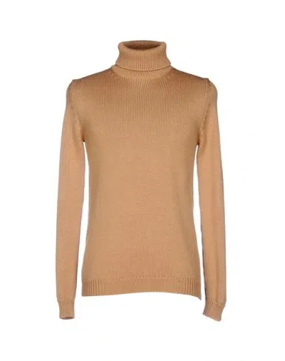 Roberto Collina Man Turtleneck Camel Size 44 Merino Wool In Beige