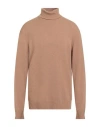 Roberto Collina Man Turtleneck Camel Size 44 Merino Wool, Cashmere