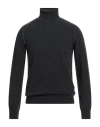 Roberto Collina Man Turtleneck Charcoal Size 36 Wool In Gray