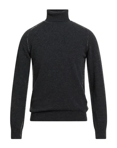 Roberto Collina Man Turtleneck Charcoal Size 36 Wool In Gray