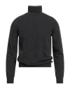 Roberto Collina Man Turtleneck Charcoal Size 38 Wool, Cashmere