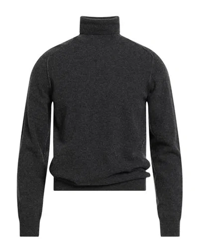Roberto Collina Man Turtleneck Charcoal Size 38 Wool, Cashmere