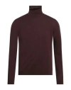 Roberto Collina Man Turtleneck Cocoa Size 38 Merino Wool In Brown