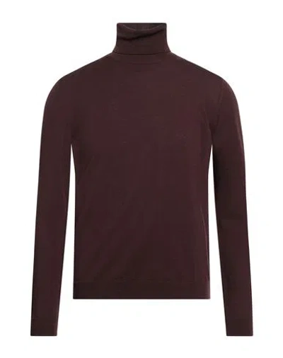 Roberto Collina Man Turtleneck Cocoa Size 38 Merino Wool In Brown