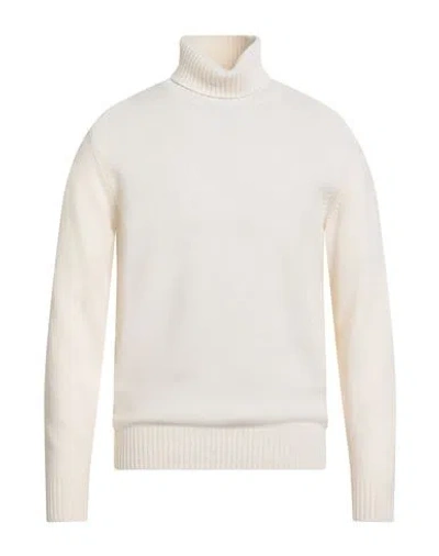 Roberto Collina Man Turtleneck Cream Size 38 Merino Wool, Cashmere