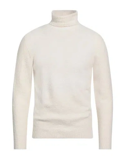 Roberto Collina Man Turtleneck Cream Size 40 Cotton, Nylon, Elastane