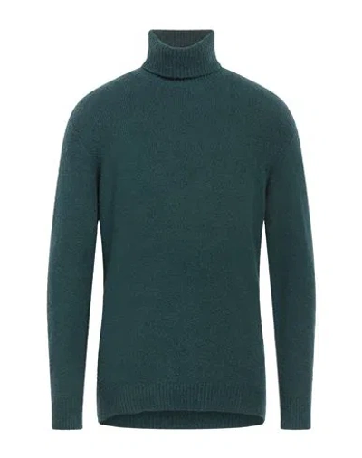 Roberto Collina Man Turtleneck Dark Green Size 42 Cotton, Nylon, Elastane