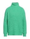 Roberto Collina Man Turtleneck Green Size 38 Baby Alpaca Wool, Nylon, Wool
