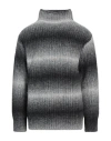 Roberto Collina Man Turtleneck Grey Size 40 Baby Alpaca Wool, Nylon