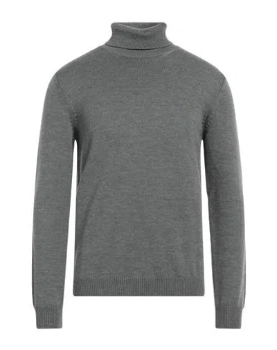 Roberto Collina Man Turtleneck Khaki Size 40 Merino Wool In Grey