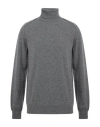Roberto Collina Man Turtleneck Grey Size 42 Merino Wool, Cashmere In Gray