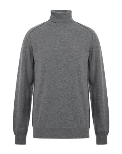 Roberto Collina Man Turtleneck Grey Size 40 Merino Wool, Cashmere In Grey