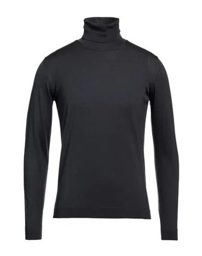 Roberto Collina Man Turtleneck Lead Size 36 Merino Wool In Black