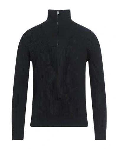 Roberto Collina Man Turtleneck Midnight Blue Size 38 Merino Wool, Nylon, Elastane In Black
