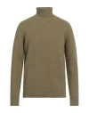 Roberto Collina Man Turtleneck Military Green Size 42 Cotton, Nylon, Elastane