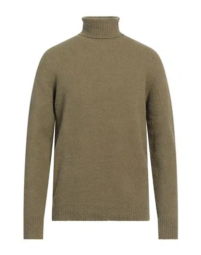 Roberto Collina Man Turtleneck Military Green Size 42 Cotton, Nylon, Elastane