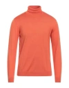 Roberto Collina Man Turtleneck Orange Size 40 Merino Wool