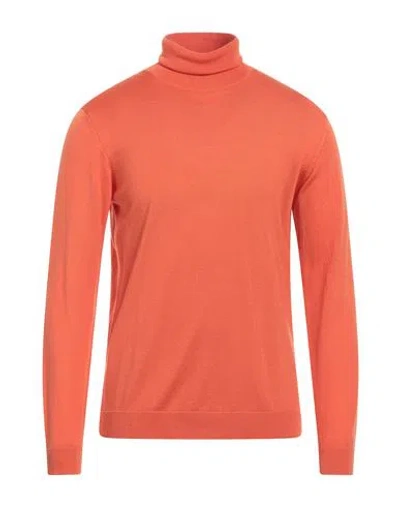 Roberto Collina Man Turtleneck Orange Size 40 Merino Wool