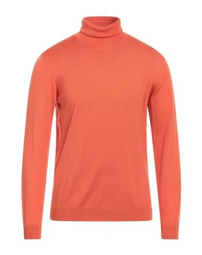 Roberto Collina Man Turtleneck Orange Size 40 Merino Wool In Orange